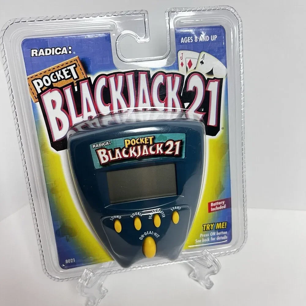 NOS Sealed Vintage Radica Pocket Blackjack 21 Model 8021 Dark Green